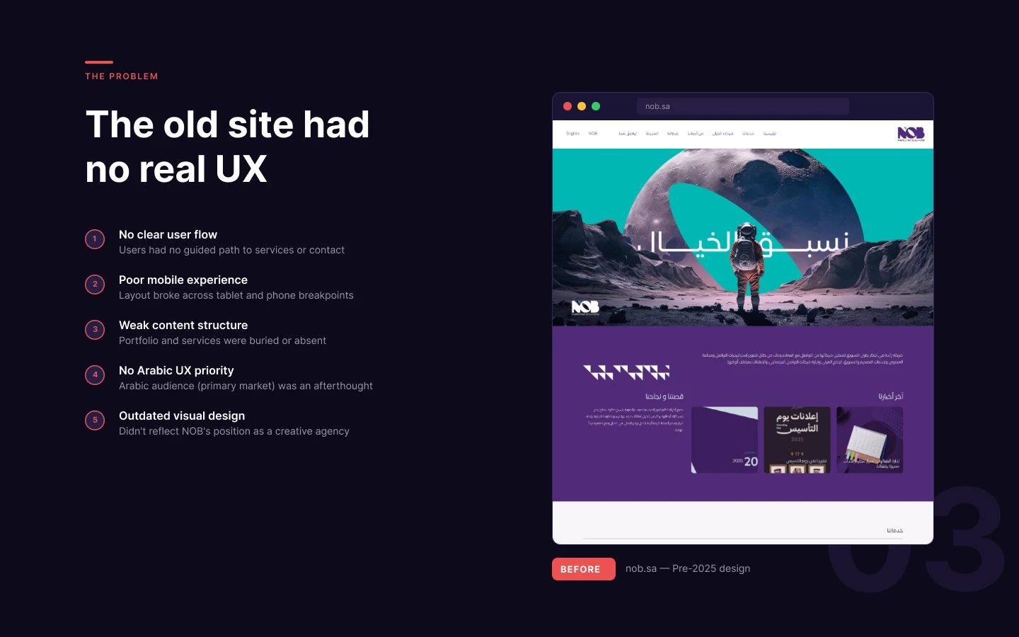 nob.sa Redesign — slide 3 of 8